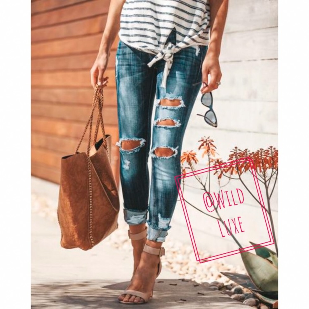 RESTOCK 🔥HP!🔥 Emma Distressed Frayed Skinny Jean